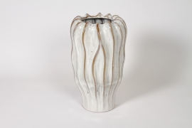 DQ-000719 Vase en c&eacute;ramique beige D22cm H35cm