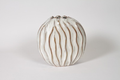 DQ-000720 Vase en c�ramique beige 27,5x15cm H26cm
