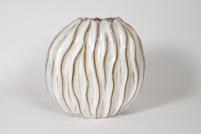 DQ-000721 Vase en c�ramique beige 33x15cm H33cm