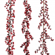 DQ-000729 Guirlande de baies rouges givr&eacute;es assortie H180cm