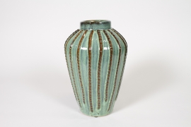 DQ-000735 Dark green ceramic vase D20cm H29cm