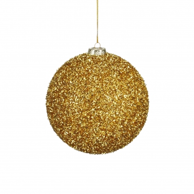 DQ-000739 Boule en plastique paillet�e or D15cm