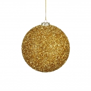 DQ-000741 Boule en plastique paillet&eacute;e or D20cm