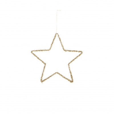 DQ-000749 Etoile en m�tal or paillet� D25cm