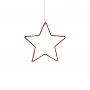 DQ-000750 Etoile en m&eacute;tal rouge paillet&eacute; D25cm