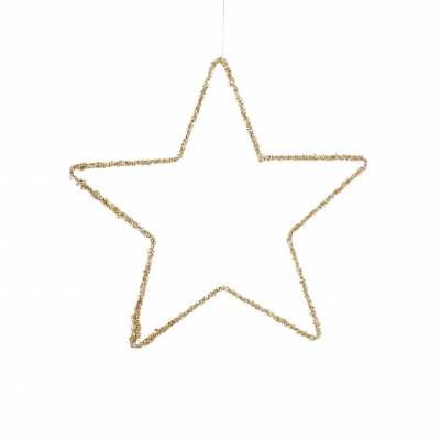 DQ-000751 Gold glittery metal star D40cm