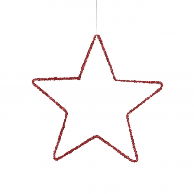 DQ-000752 Red glittery metal star D40cm