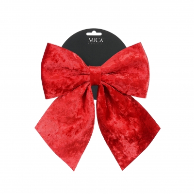 DQ-000754 Noeud en velours rouge L20cm H24cm