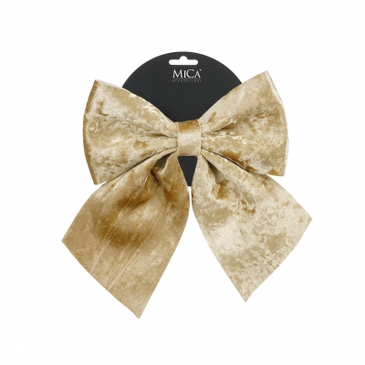 DQ-000755 Noeud en velours champagne L20cm H24cm