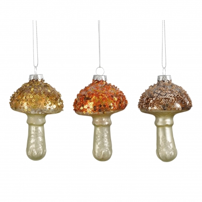 DQ-000759 Champignon en verre assorti D6cm H8cm