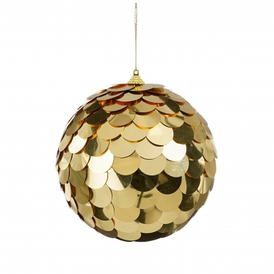 DQ-000763 Gold plastic sequin ball D15cm