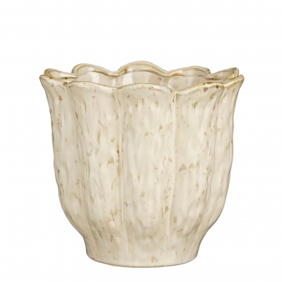 DQ-000801 Cache-pot en c�ramique blanc D22,5cm H20,5cm