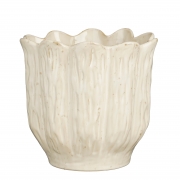 DQ-000802 White ceramic plant pot D26cm H24cm
