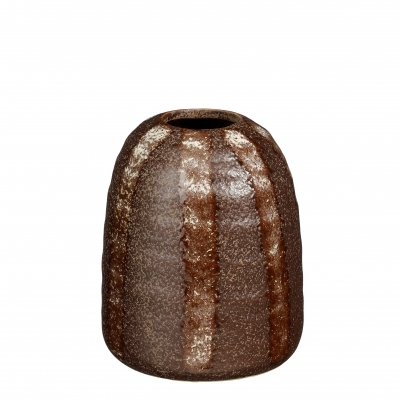 DQ-000803 Vase en c�ramique marron D11,5cm H13,5cm