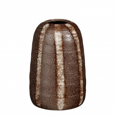 DQ-000804 Vase en c�ramique marron D12,5cm H18,5cm