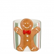 DQ-000813 Gingerbread-style ceramic plant pot D10cm H10cm