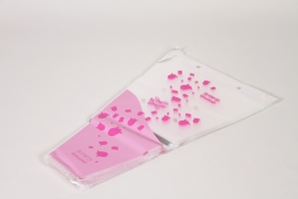 DW-000007 Pack of 50 pink cellophane lily of the valley covers 42x25,5cm