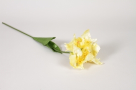 EE-000339 Tulipe perroquet artificielle jaune H68cm