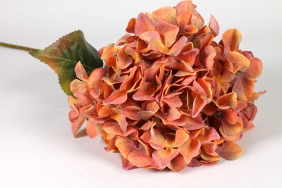 EE-000368 Orange artificial hydrangea H90cm