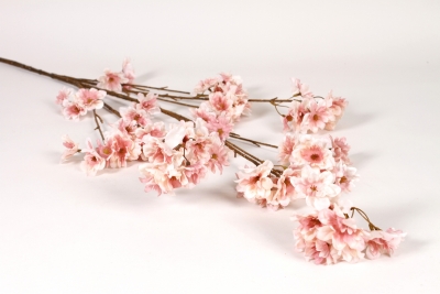 EE-000393 Pink artificial cherry blossom branch H126cm