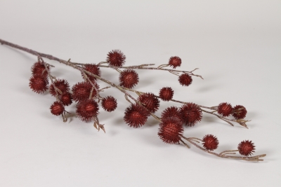 EE-000416 Artificial burgundy decorative branch H98cm