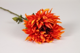 EE-000417 Chrysantheme artificiel orange H63cm