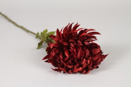 EE-000418 Chrysanth&egrave;me artificiel rouge H63cm