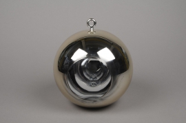 A008K9 Glass ball hanging gold with an opening D20cm H22cm