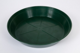 Green plastic saucer D14cm