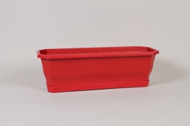 H7-000013 Red plastic planter 50x15cm