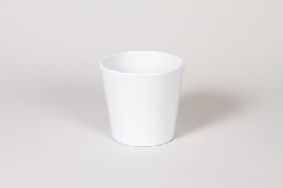 I0-000093 White ceramic orchid pot D13.5cm H12.5cm
