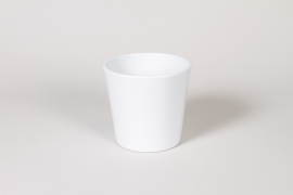 I0-000093 White ceramic orchid pot D13.5cm H12.5cm