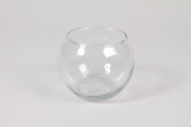 I0-000098 Vase boule en verre transparent D10.5cm H10cm