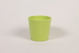 I0-000103 Cache-pot orchidée en céramique vert brillant D13,5cm H12,5cm