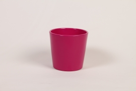 I0-000105 Orchid pot in glossy fuchsia ceramic D13.5cm H12.5cm