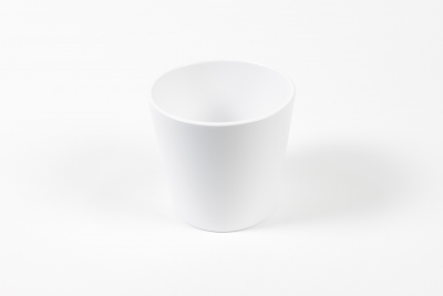 I0-000108 Cache-pot c�ramique blanc D13.5cm H12.5cm
