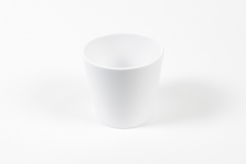 I0-000108 White ceramic planter D13.5cm H12.5cm