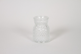 I0-000123 Clear glass vase D7.5cm H10cm