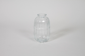 I0-000125 Clear glass bud vase D6cm H12cm