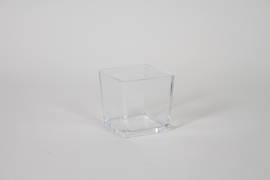 I0-000127 Cube glass vase 8x8cm H8cm