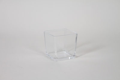 I0-000127 Vase cube en verre transparent 8x8cm H8cm