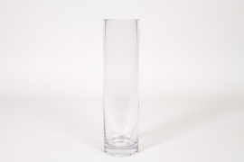 I0-000136 Vase en verre cylindre transparent D8cm H30cm
