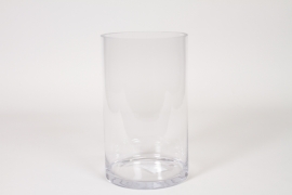 I0-000137 Clear cylindrical glass vase D15cm H25cm