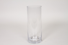 I0-000142 Clear cylindrical glass vase D10cm H25cm