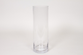I0-000143 Clear cylindrical glass vase D10cm H30cm
