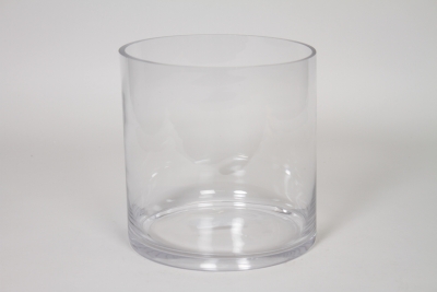 I0-000148 Clear cylindrical glass vase D20cm H20cm