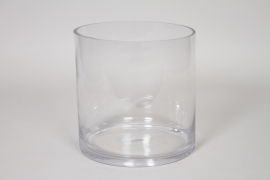 I0-000148 Clear cylindrical glass vase D20cm H20cm