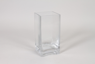 I0-000149 Vase en verre carr� transparent 10x10cm H20cm
