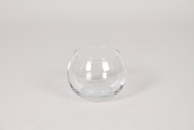 I0-000156 Clear glass ball vase D8cm H6,5cm