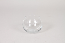 I0-000156 Clear glass ball vase D8cm H6,5cm